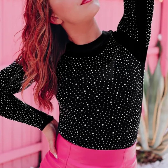 Fierce Black Rhinestone Bodysuit - Picture 2 of 12